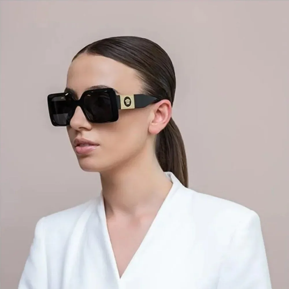 NEW Versace  VE4405 GB1/87 Black Gray Square Women Sunglasses
